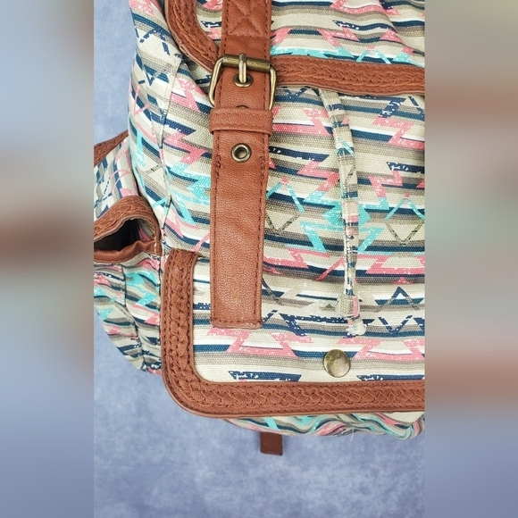 Olsenboye Tribal-Print Cotton ornamented School office College Backpack - Picture 15 of 16